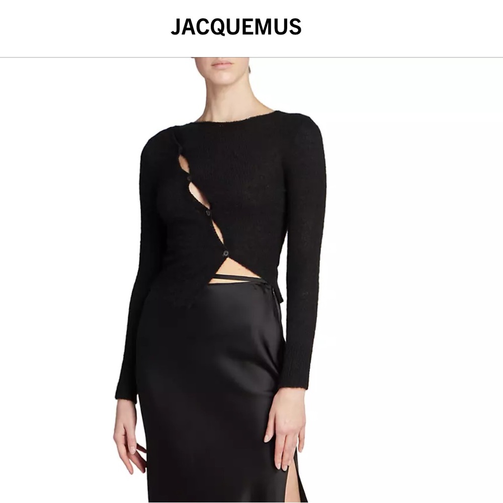 Jacquemus Asymmetric Ribbed Cardigan alpaca wool blend